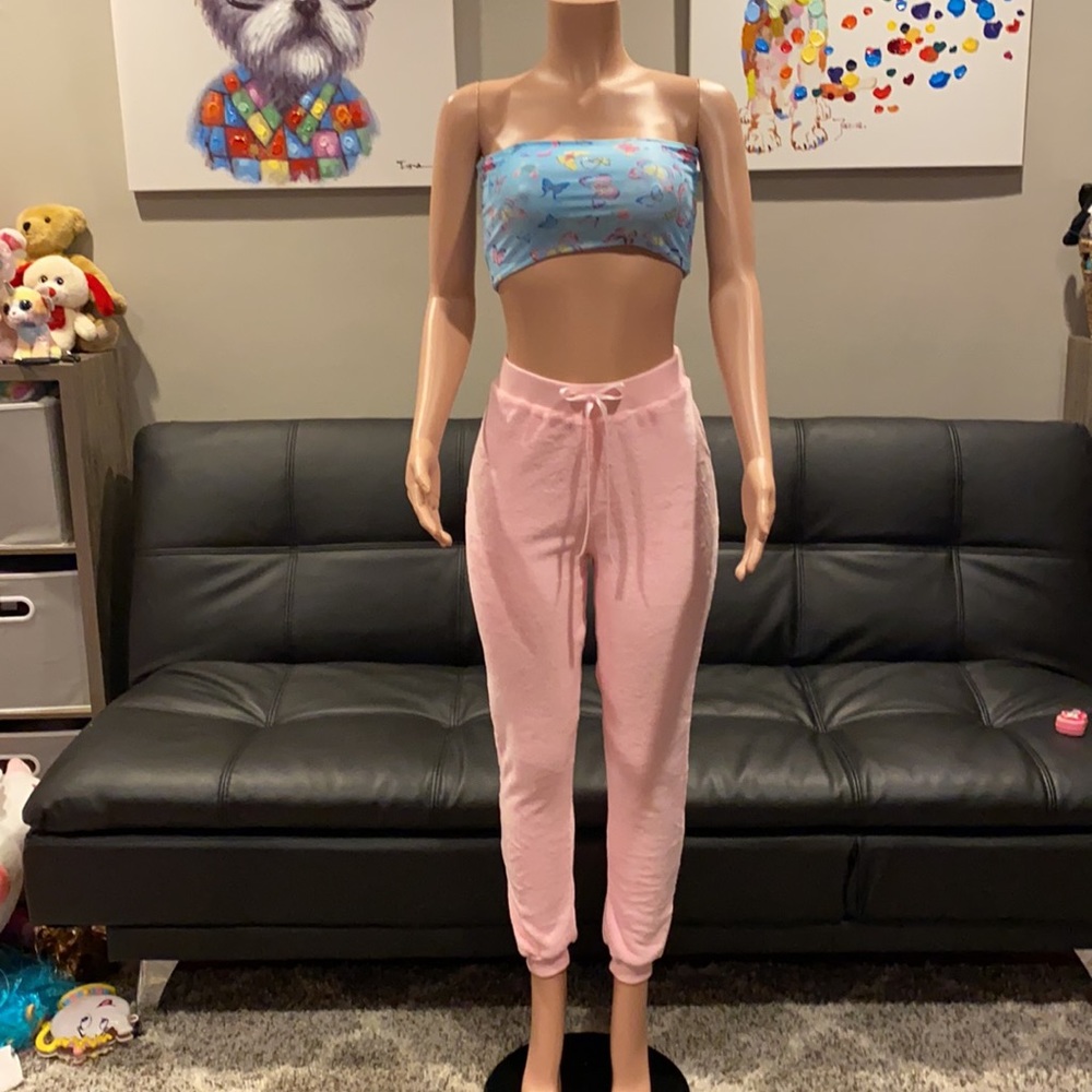 The Seraphina Collection 3 piece butterfly fleece sweatpants and shorts